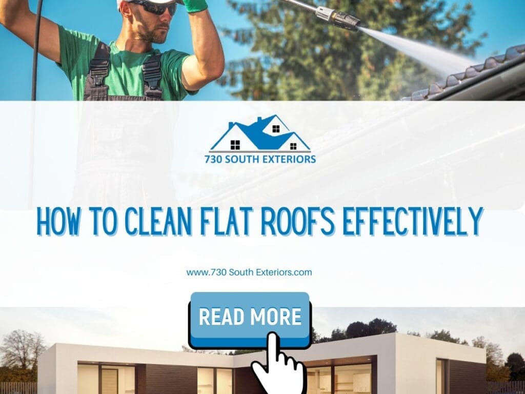 An illustration for the front image for the blog How to Clean Flat Roofs Effectively|Infographic illustration on How to clean a flat roof